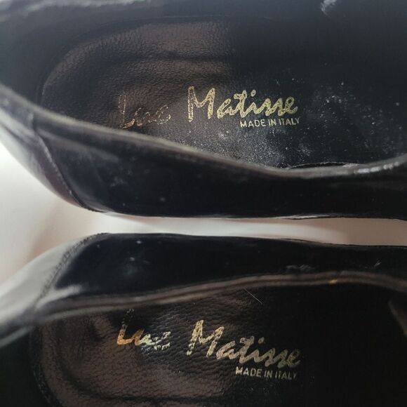 Italian Luc Matisse Patent Leather Croc Square Toe Lace Up Oxfords - Picture 6 of 13